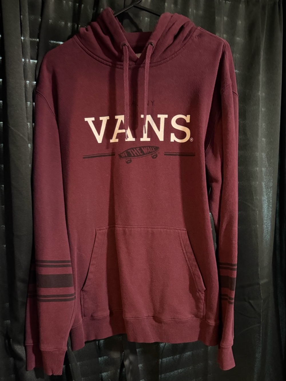 Vans Men's Burgundy Pullover Hoodie with Chest Logo